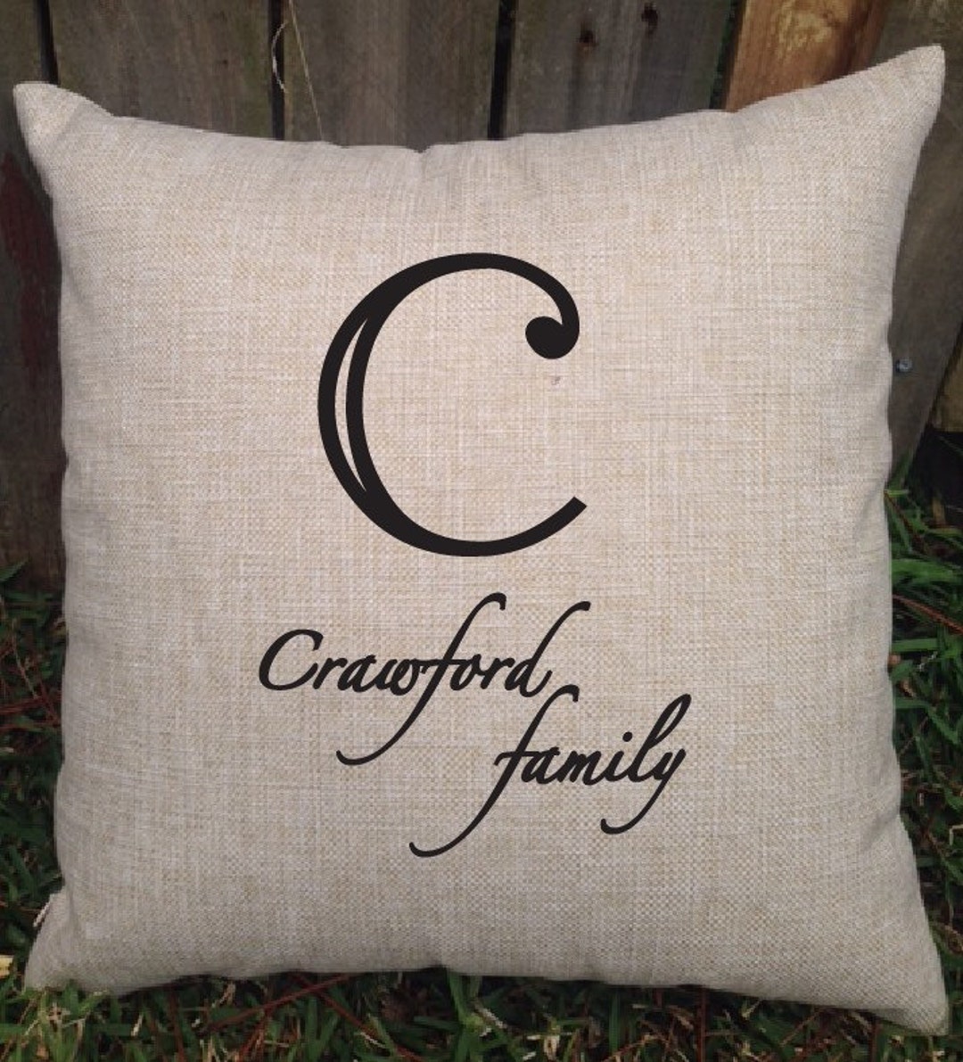 Initial and Surname Family Pillow With Year Perfect Wedding Gift