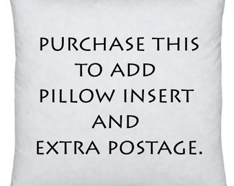 Purchase to add pillow insert and postage for any square pillow available in this shop.