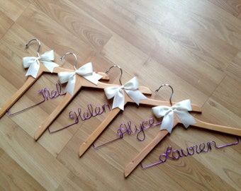 Beautiful personalised or MRS large bow wedding hangers, the perfect gift for brides and bridesmaids.