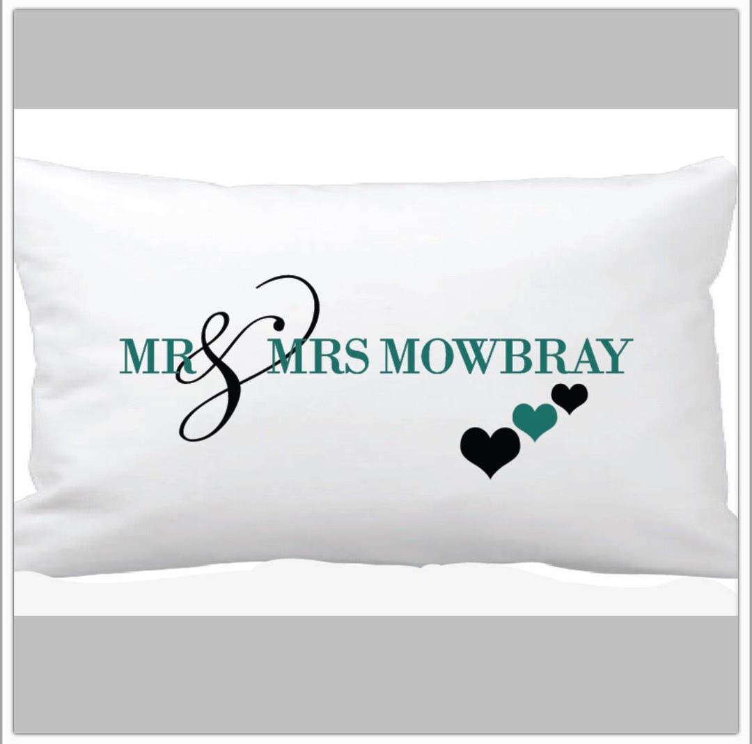 Mr & Mrs Surname Newly Wed Pillow, Perfect for Bridal Shower