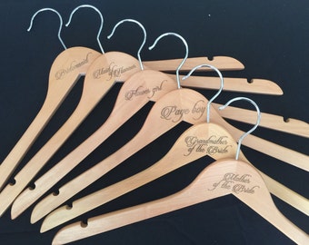 Stunning ETCHED custom coat hangers for the perfect wedding bridal party gift for bridesmaids and even grandmother of the bride or mum too