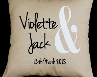 Personalized Couple Names Pillow – Funky Ampersand Wedding Gift