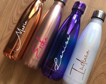 Back to school/work/sport personalised double lined stainless steel drink bottle. Stays hot/cold for 6+ hours! Your custom name/logo/words!
