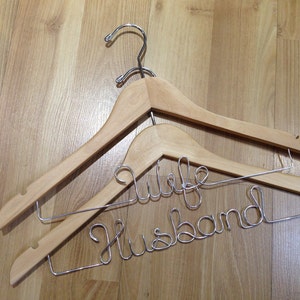 Gorgeous Husband and Wife plain hanger set.... The ultimate wedding gift that will be treasured forever.