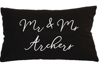 Spoil your wife/husband/partner with this classy couples pillow for 2nd wedding anniversary "cotton", LGBTQ & house warming gift.