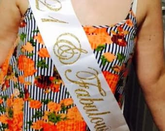 Custom Glitter Sash, Birthday, Hen Party, Bridal Shower