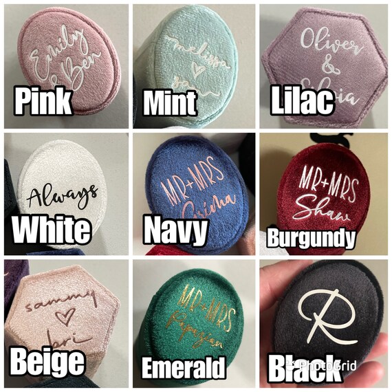 Classic Initials Double Ring Oval Velvet Ringbox Customised  display picture 1