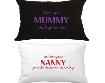 Bellissimo cuscino regalo personalizzato per la festa della mamma / mamma / mamma / nonna / tata - personalizzato con nomi di bambini e nipoti