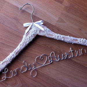 The ULTIMATE Bride lace wedding hanger for the perfect touch to any vintage wedding theme. image 1
