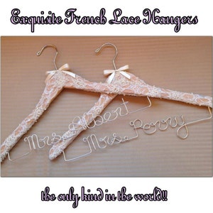 The ULTIMATE Bride lace wedding hanger for the perfect touch to any vintage wedding theme. image 4