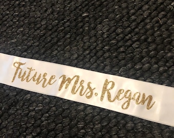 Boho inspired high quality CUSTOM FUTURE MRS glitter sash perfect for hens nights and bridal showers sashes!