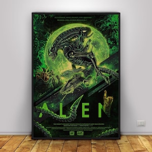 Alien-filmaffisch: Ripley och Xenomorph-väggkonst