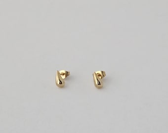 Boucles d'oreilles pendantes à clous en acier inoxydable plaqué or