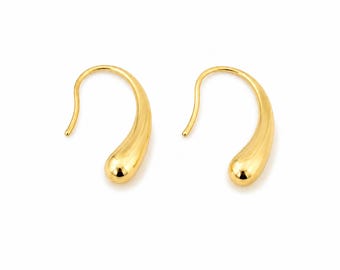 Boucles d'oreilles élégantes de forme demi-ovale en acier inoxydable plaqué or