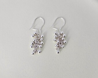 Boucles d'oreilles pendantes en argent sterling 925 avec perles