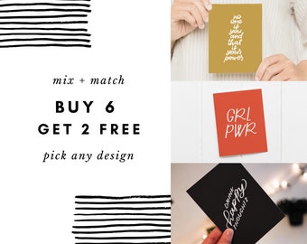 Pick Any 8 Greeting Cards | Mix and Match Cards, Stationery Pack, Set of Cards, Blank Cards, Funny Cards, Card Bundle