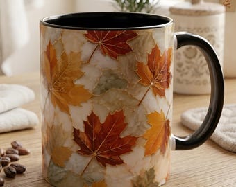 Autumn Maple Leaves Mug | Fall Coffee Cup |Thanksgiving Gift | 11oz 15oz