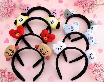 Fascia da polso in peluche ispirata ai BT21, merchandising per fan del K-pop, accessorio ispirato agli anime K-pop, accessori per capelli ispirati ai personaggi K-pop per i fan ARMY