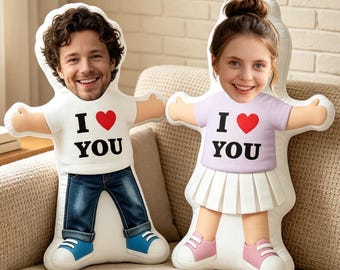 Foto-Gesichtskissen mit individuellem Aufdruck, personalisiertes Erinnerungsstück für Paare, romantisches Geschenk, Kissen für Paare in Fernbeziehungen
