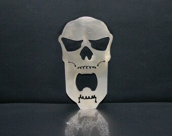 Skull Metal Bottle Opener, Screaming Skull, Head, Custom Bottle Openers