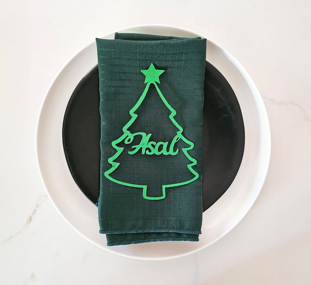 Christmas Tree Name Cards Customized Place Card Holiday Etsy UK