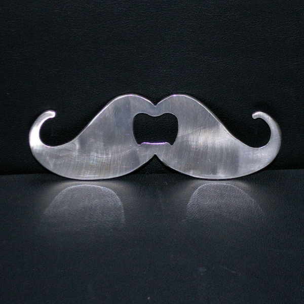 Mustache Metal Bottle Opener, Stache, Handlebar Mustache, Hipster or Steampunk, Custom Bottle Opener