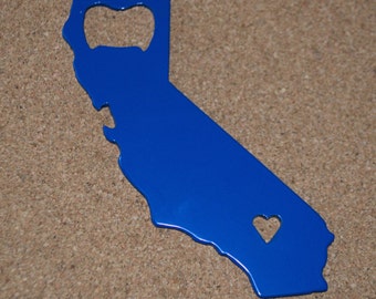 California Love Bottle Opener, Southern California, West Coast, Custom Metal Bottle Opener, additional colors available