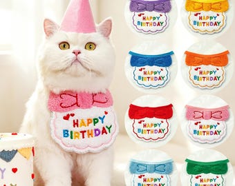 Haustier Geburtstag Hut und Bib Set, Filz Party Kostüm Accessoires