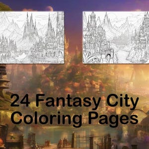 Fantasy City Coloring Pages for Tweens, Teens, Adults, or Kids ...