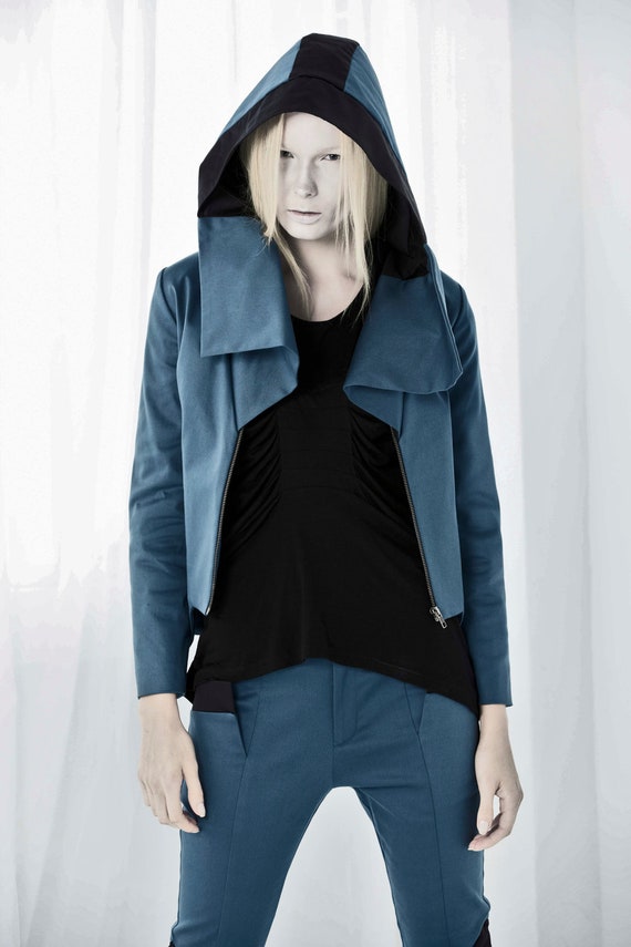 Navy Blue Hoodie Jacket Etsy