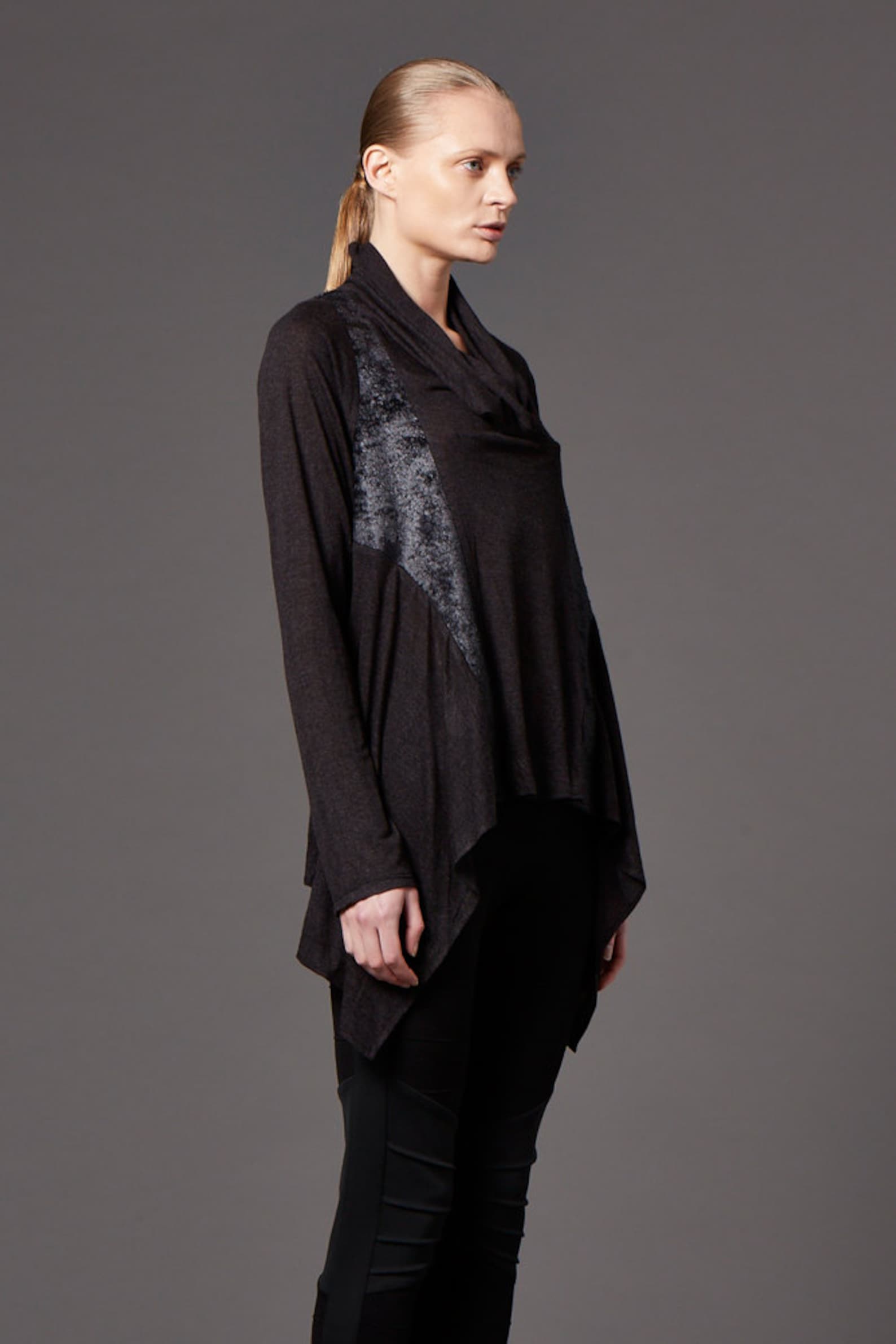 Loose Neckline Draped Tops Etsy