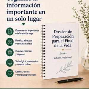 Planificador final de vida Espana PDF Version profesional Cuaderno imprimible Testamento Herencia Funeral Bild 3