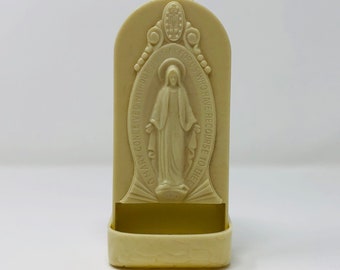 Like a Prayer Pt. 3 - Antique 1960s 5.5" Hanging plastic HOLY WATER FONT - midcentury - Catholicism