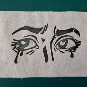 Handmade Crying Eyes Sew-on Patch