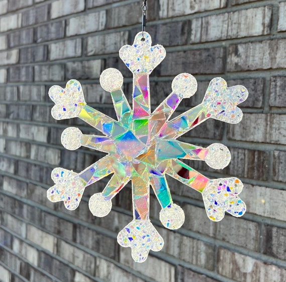  Christmas Snowflake Wind Spinner Outdoor Clearance,12