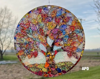 Tree Of Life Acrylic Suncatcher Window Or Garden Hanging Decoration Nature Tree Lovers Stained Acrylic Sun