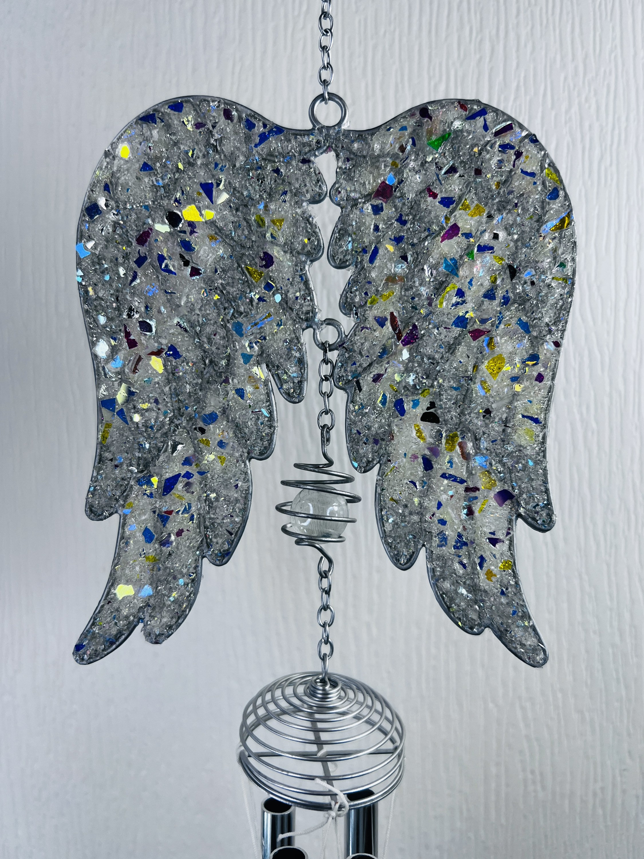 Angel Wings Wind Chime.. APD.. Garden Decoration.. Tree Bling.. Sun