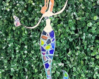Mermaid.. APD.. Sun Catcher..  Garden Decor.. Yard Art.. Mermaid Lovers Gift.. Bouncy Mermaid.. Whirlygig.. Wind Spinner.. Gift for Her