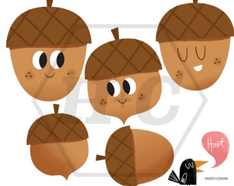 Kawaii Eichel ClipArt für den persönlichen und kommerziellen Gebrauch