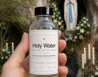 Authentisches Weihwasser aus der Grotte von Lourdes, Frankreich, 60 ml Glasflasche