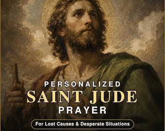 Personalisierte Gebetskarte des Heiligen Judas für verzweifelte Situationen (Digitaler Download)