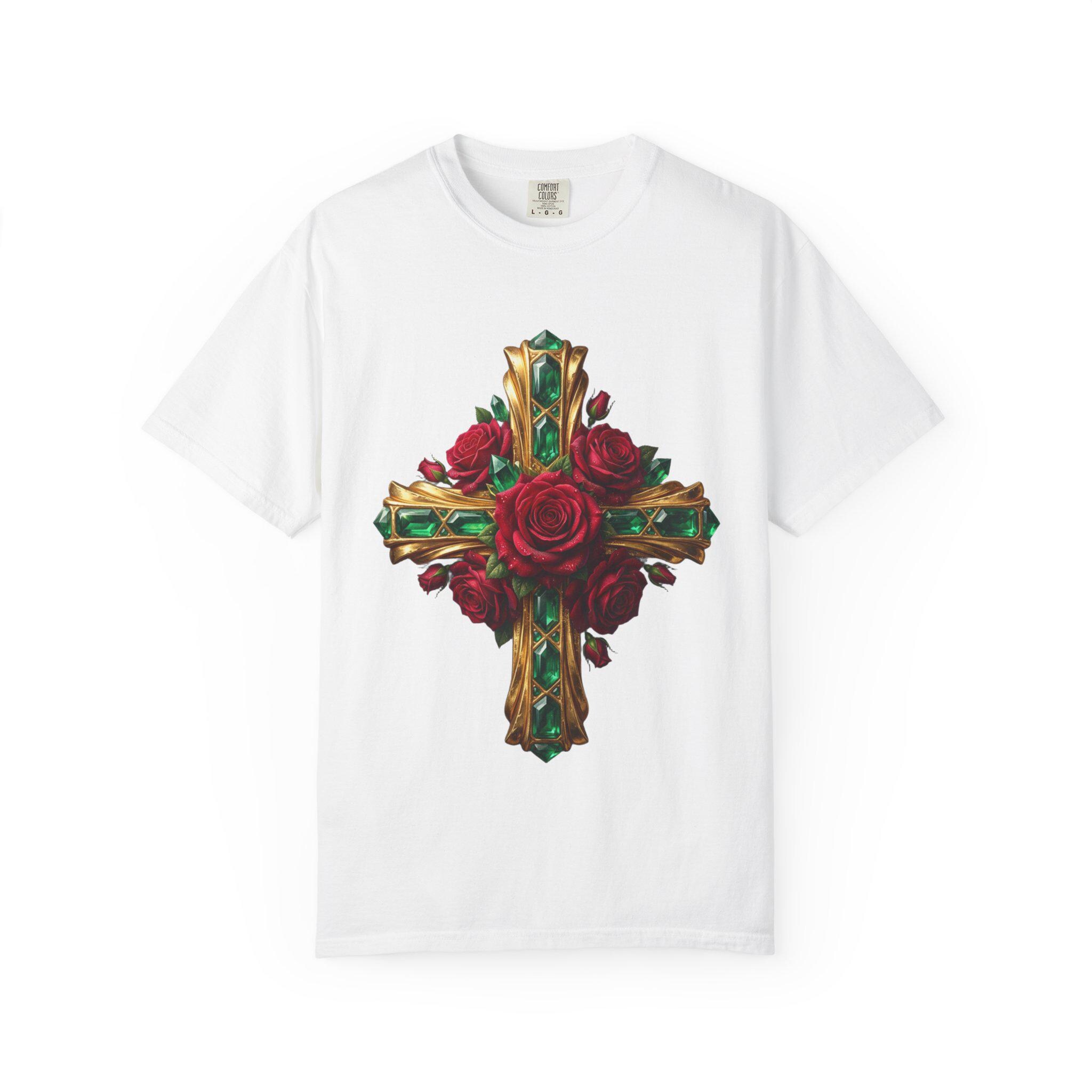 Rose Cross T Shirt - Etsy