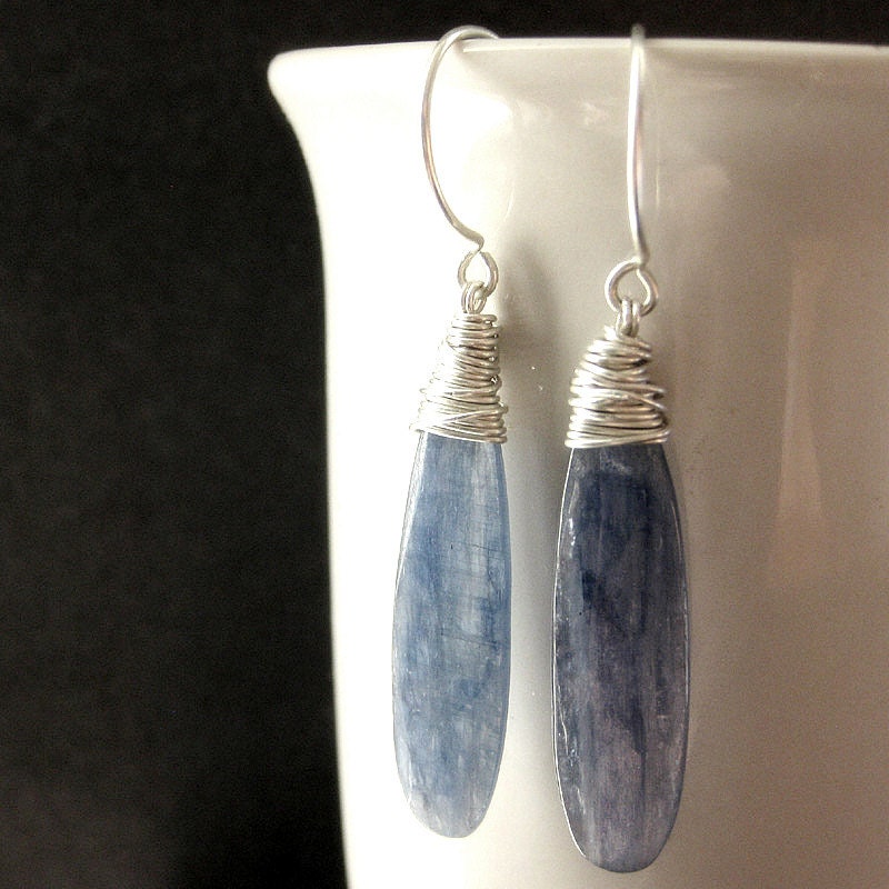 Kyanite Earrings in Sterling Silver
