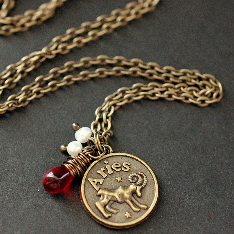 Aries Necklace. Zodiac Necklace. Sun Sign Charm Necklace with Etsy