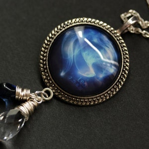Leo Necklace. Cobalt Blue Zodiac Astrology Necklace. Sun Sign Constellation Necklace. Wire Wrapped Crystal Necklace. Charm Necklace.