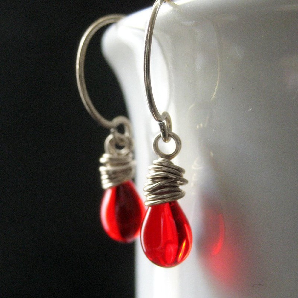 Sparkly Rhinestone Wrapped Silver Earrings