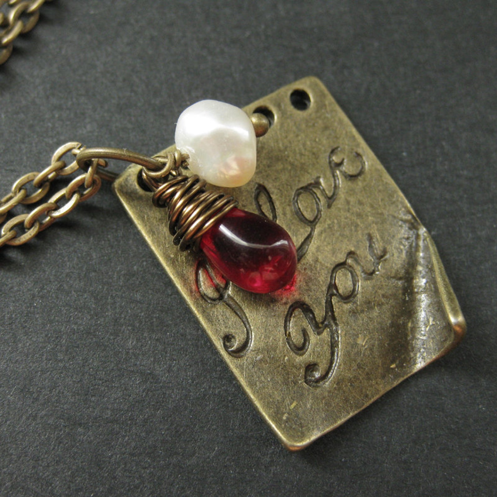 I Love You Necklace. Love Necklace. Romantic Necklace. Charm Etsy