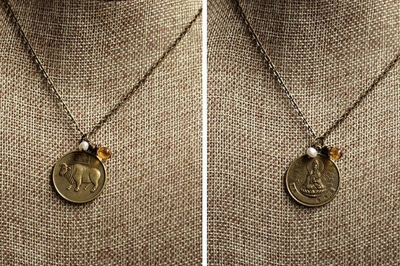 Ox Chinese Zodiac Necklace. Chinese Astrology Necklace. Asian