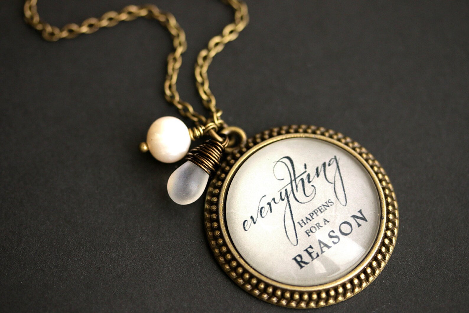 Everything Happens for a Reason Necklace. Quote Necklace With Etsy