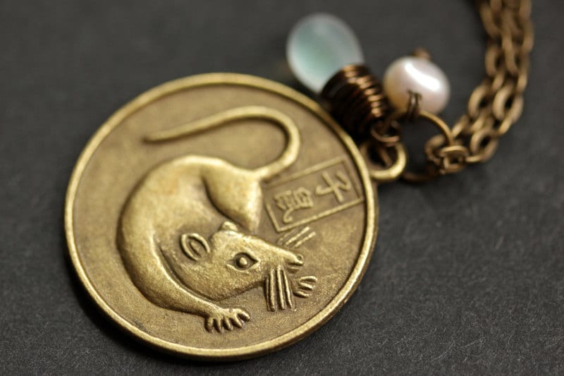 Rat Chinese Zodiac Necklace. Chinese 